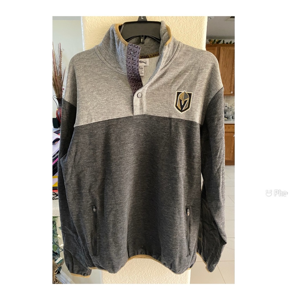 COPY - VEGAS GOLDEN KNIGHTS : Size Medium , Gray and Black Quarter-Zip Pullover